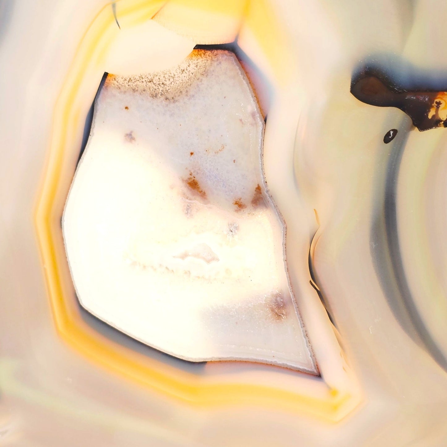 Large Sliced Agate Slab with Small Exposed Druzy Gray Blues