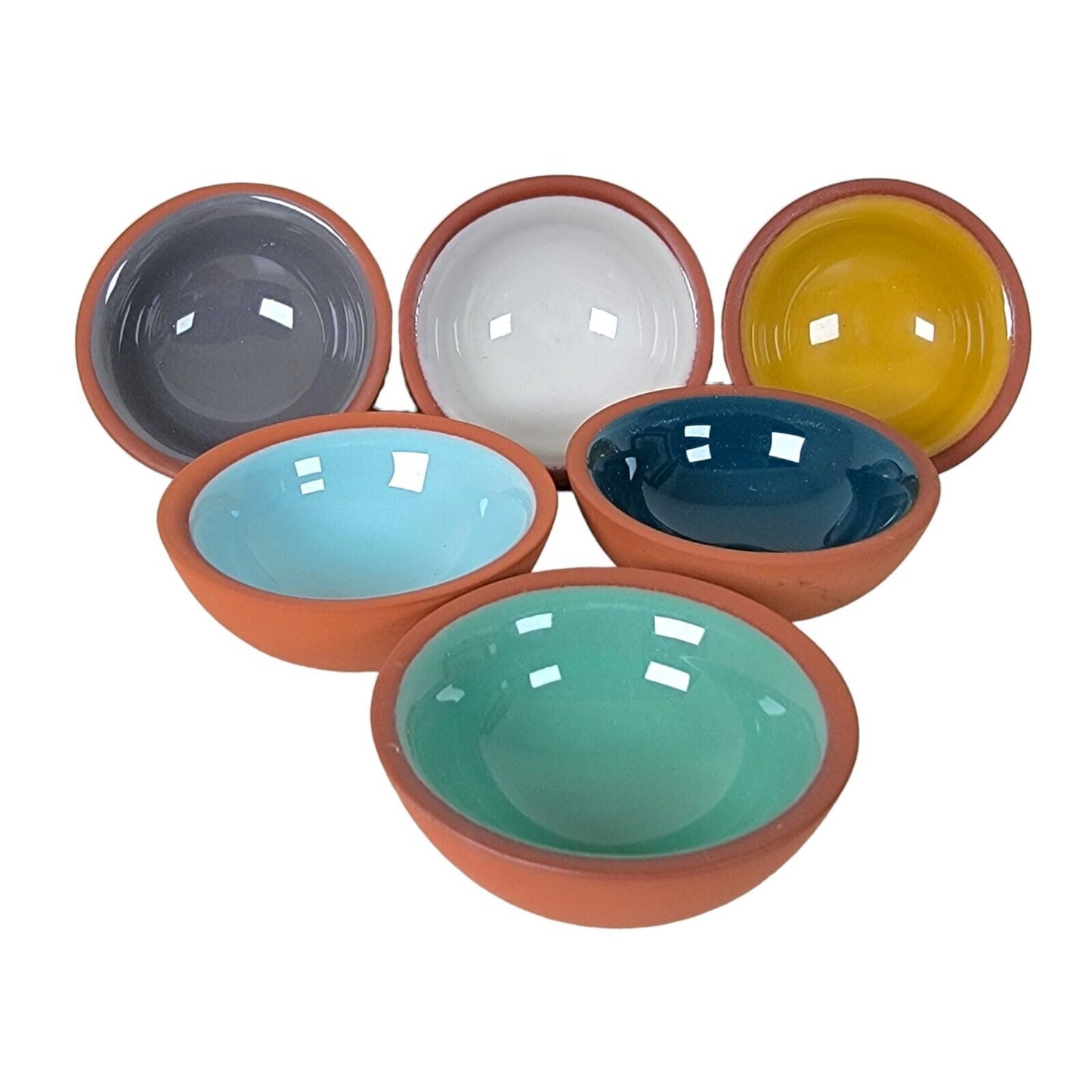 Set of 6 Terracotta Pinch Bowls Dip Bowls, Small Ramekins, Small Salt Dip Bowls