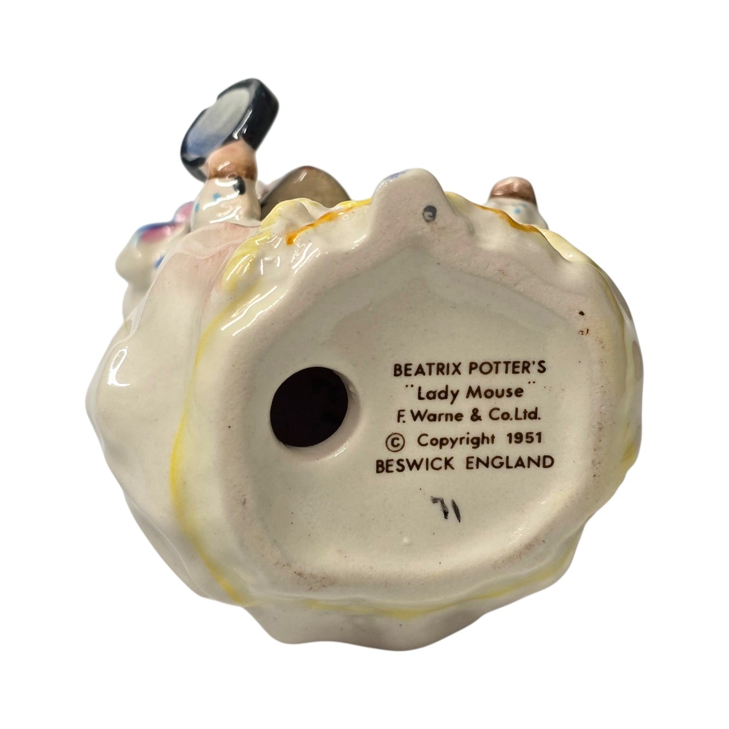 Beswick Beatrix Potter Lady Mouse Tailor of Gloucester Figurine Magnifying Glass