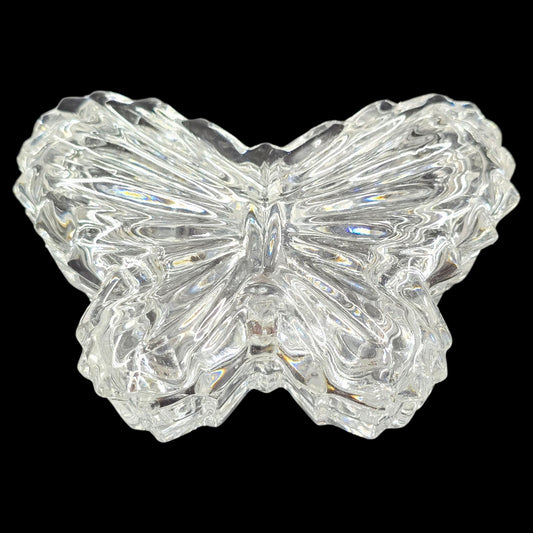 Vtg Gorham Lead Crystal Butterfly Trinket Box Full Lead Crystal West Germany