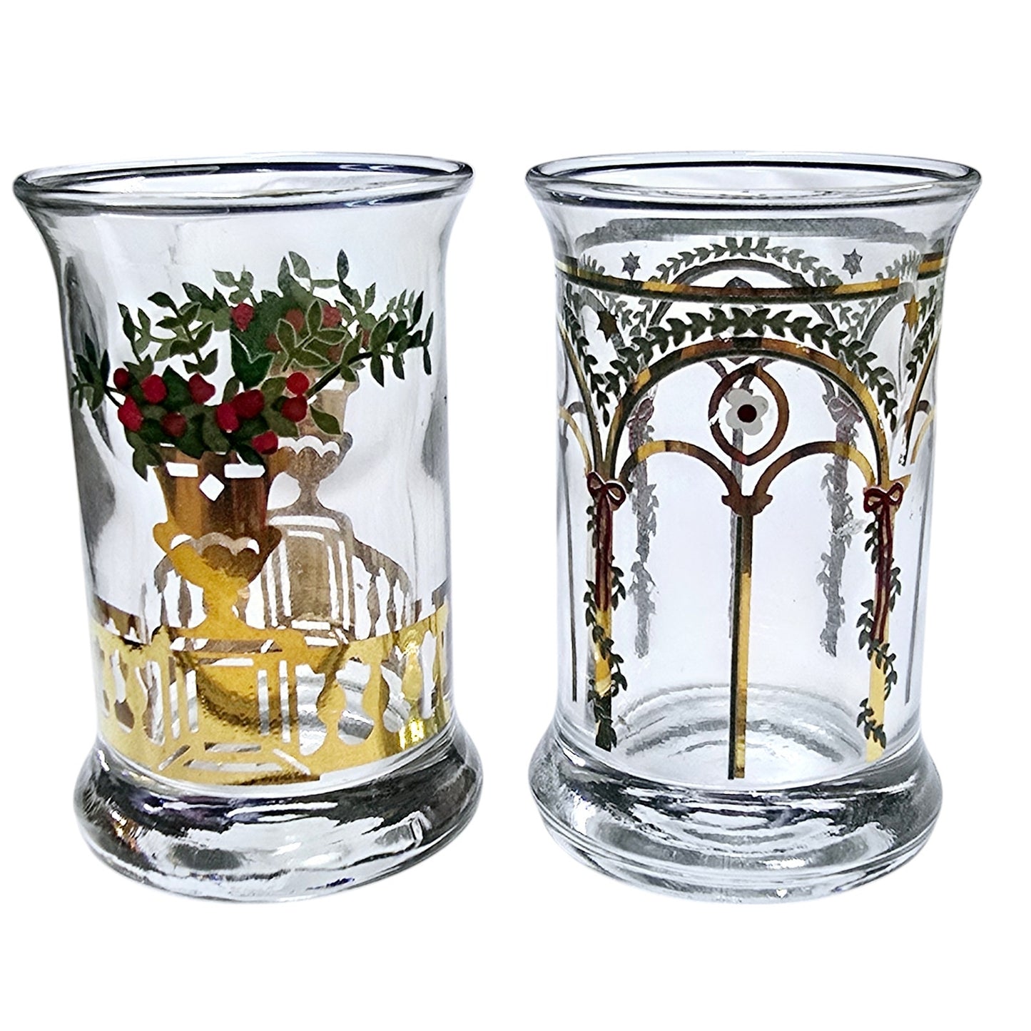Set of 2 Vintage Holmegaards Denmark Juledramglas Dram Glasses Danish Glass