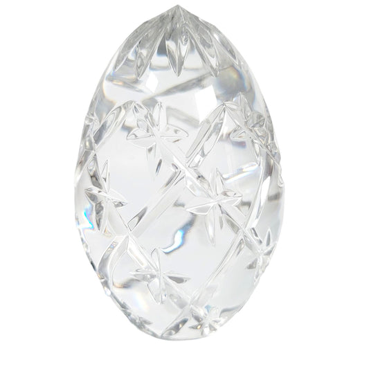 Cut Glass Lead Crystal Egg Paperweight