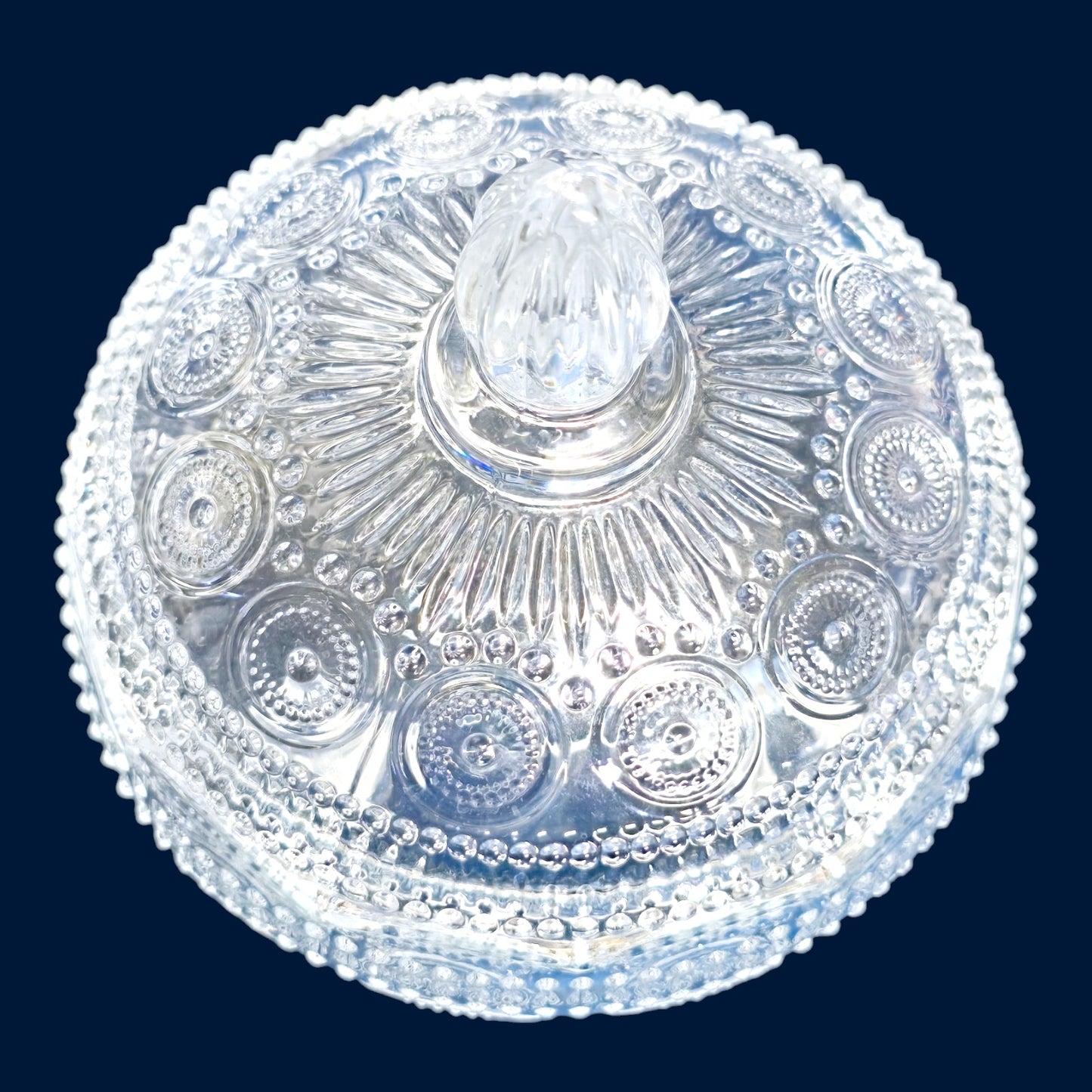 Vintage-Inspired Footed Glass Candy Jar / Trinket Box with Lid