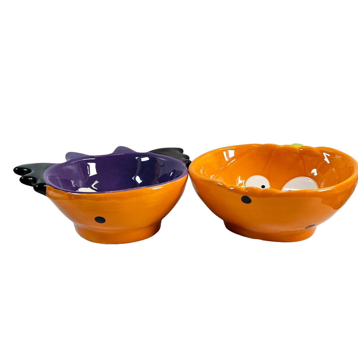 Halloween Candy Dish Set by Holiday Home Pumpkin Bat Ceramic Candy BowlsREAD