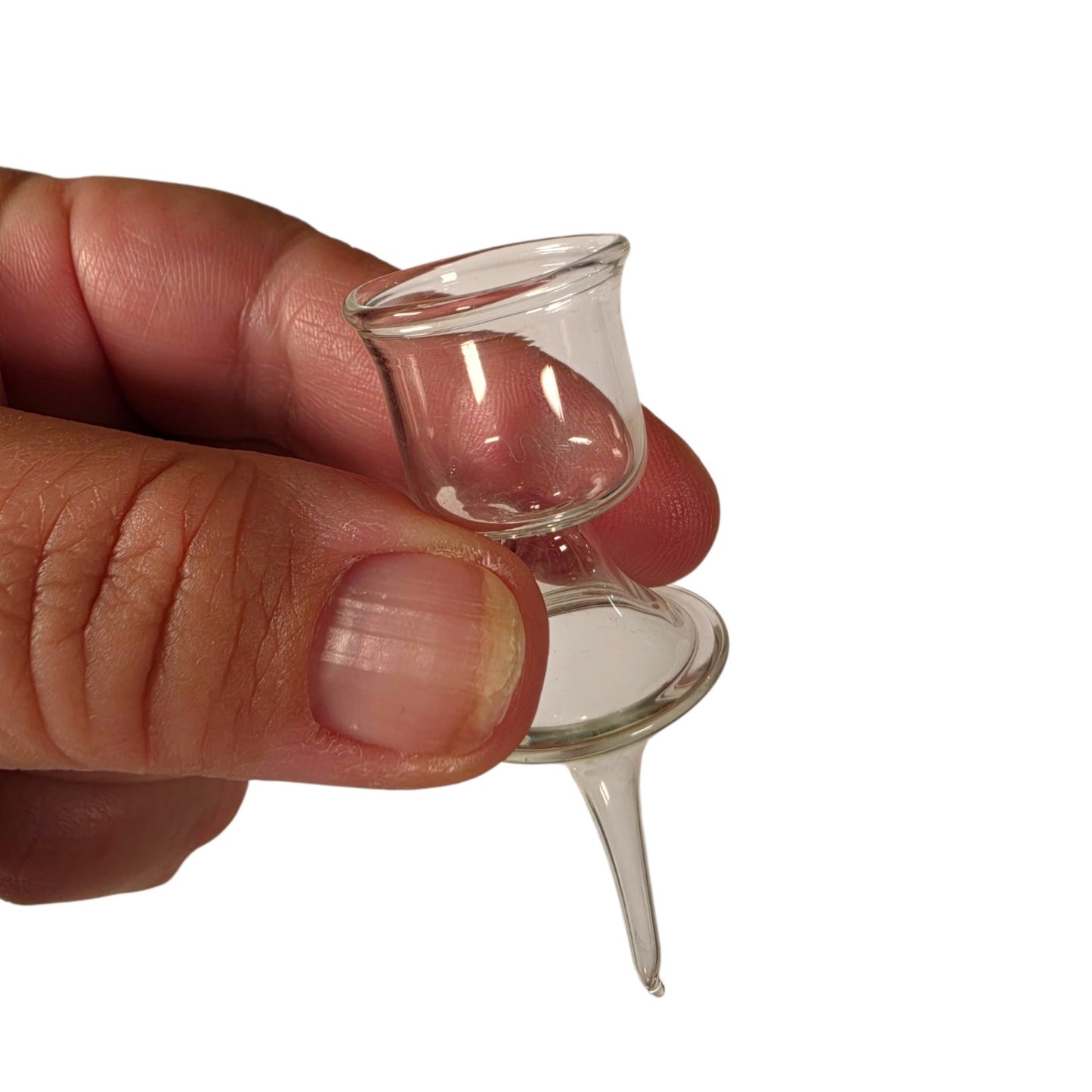 Vintage Miniature Glass Toast Glasses Cake Topper Goblets Set of 3 1950s