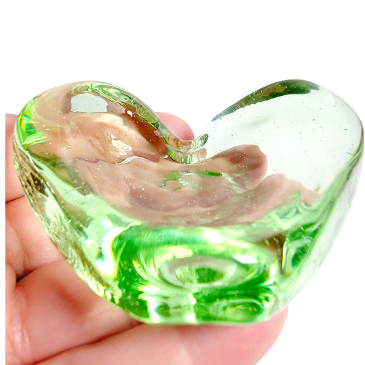 Green Heart Recycled Glass Trinket Dish Paperweight 💚