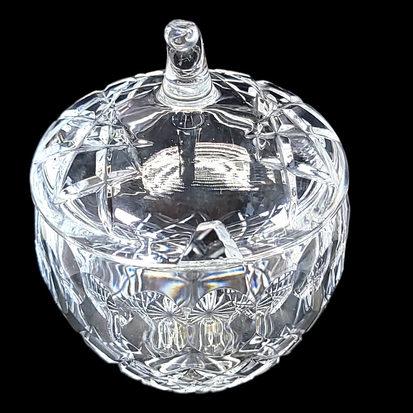 Crystal Lidded Acorn / Apple Jam Jar, Crystal Sugar Jar with Lid Fall Decor