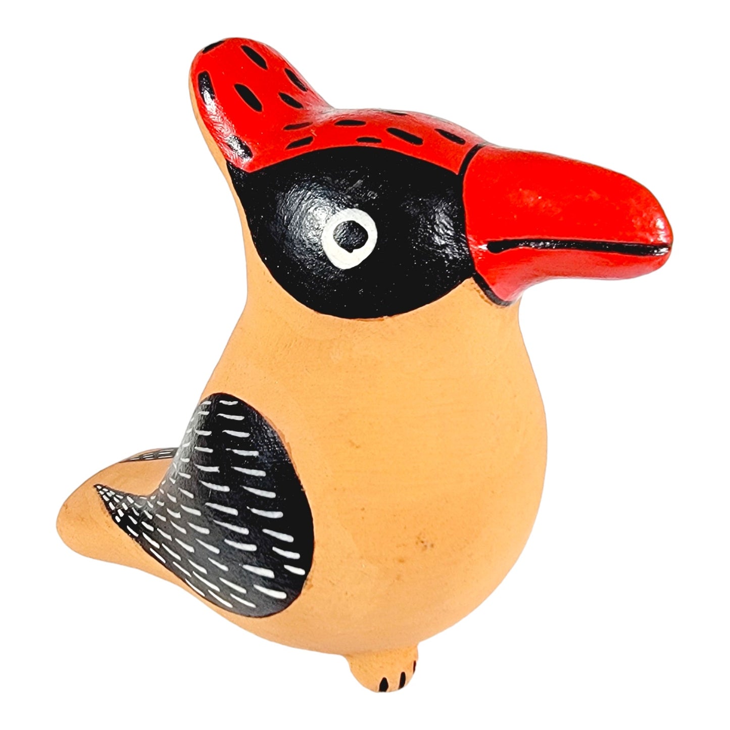 Terra Cotta Woodpecker Tropical Bird, Pottery Bird Figurine, West Elm Nicaragua