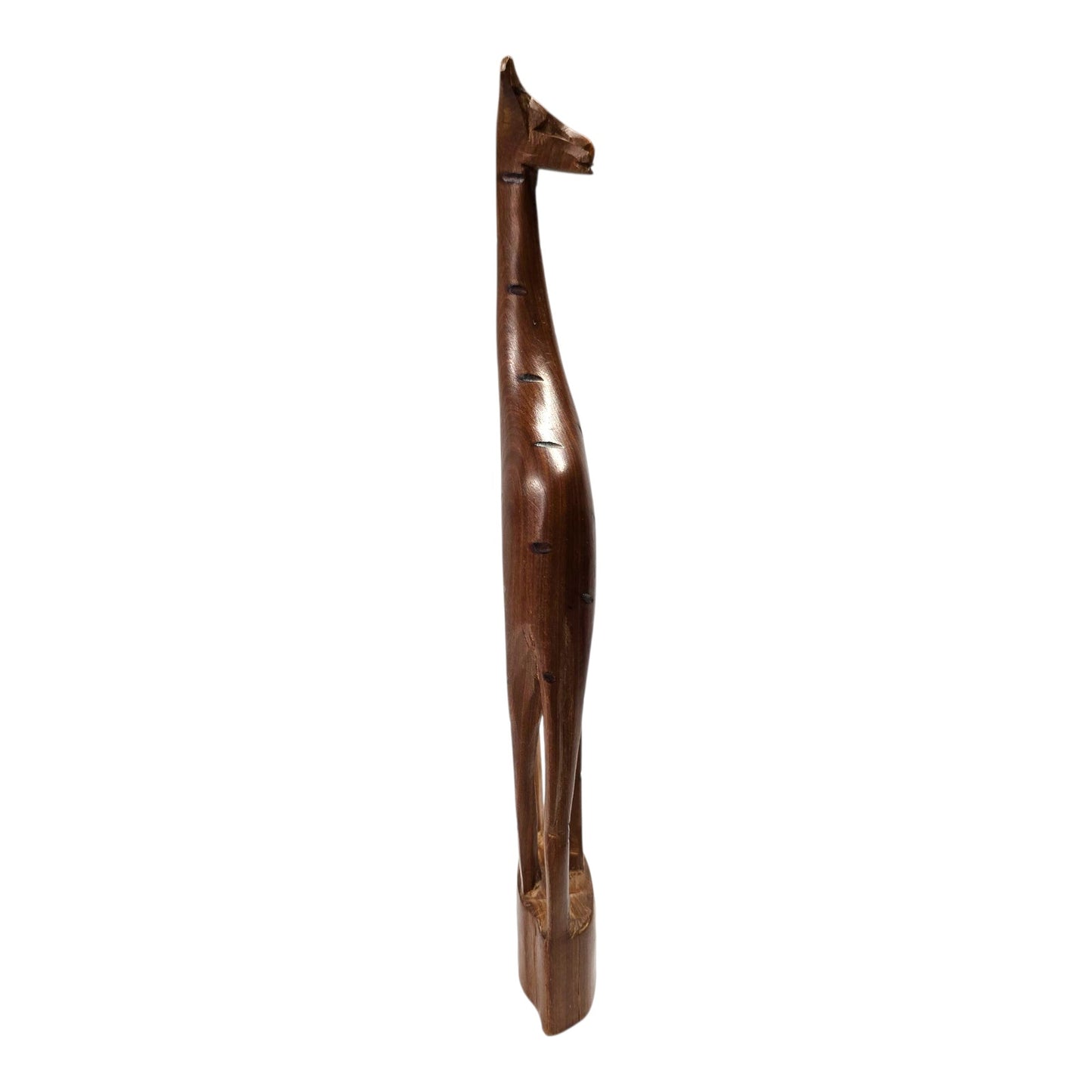 Hand Carved Wooden Giraffe Figurine 12in Safari Decor Natural Wood Sculpture