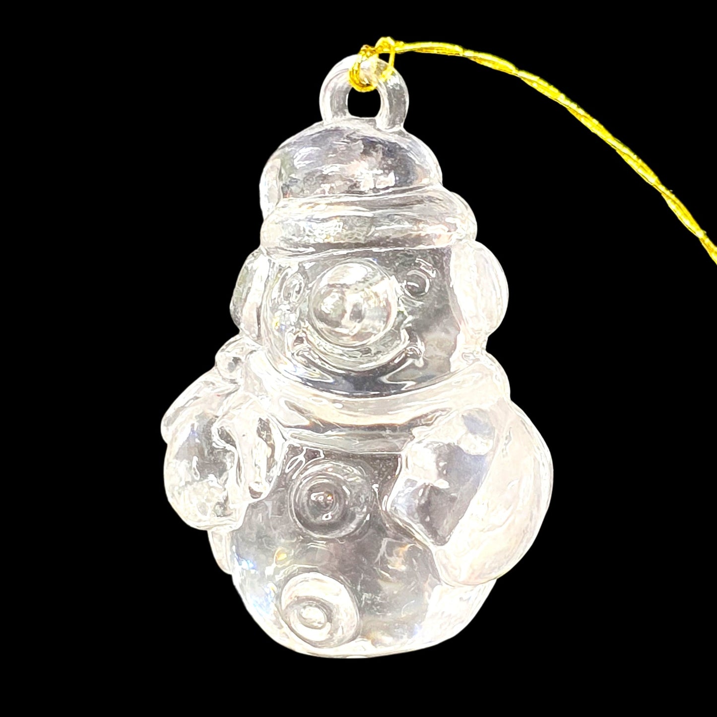 Set of 7 Vintage Miniature Clear Acrylic Christmas Ornaments