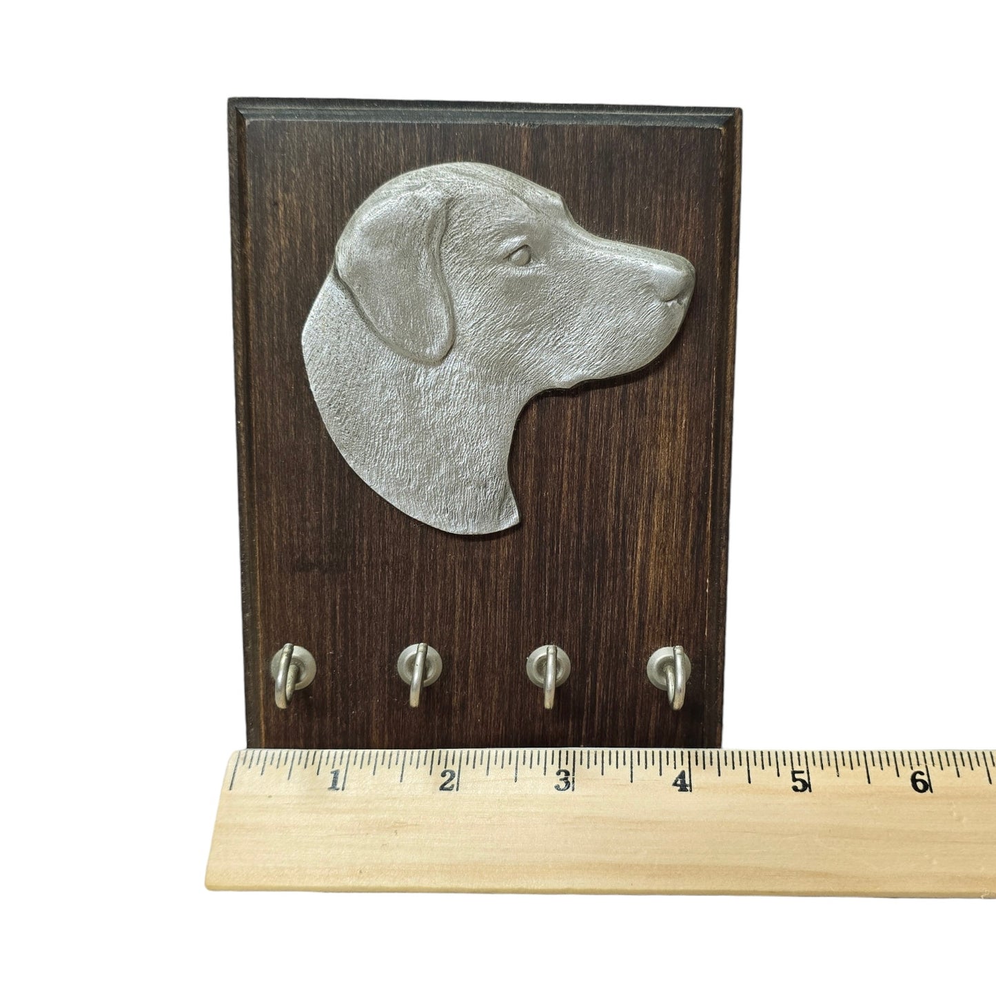 Wood and Metal Labrador Dog Leash Holder Key Hook