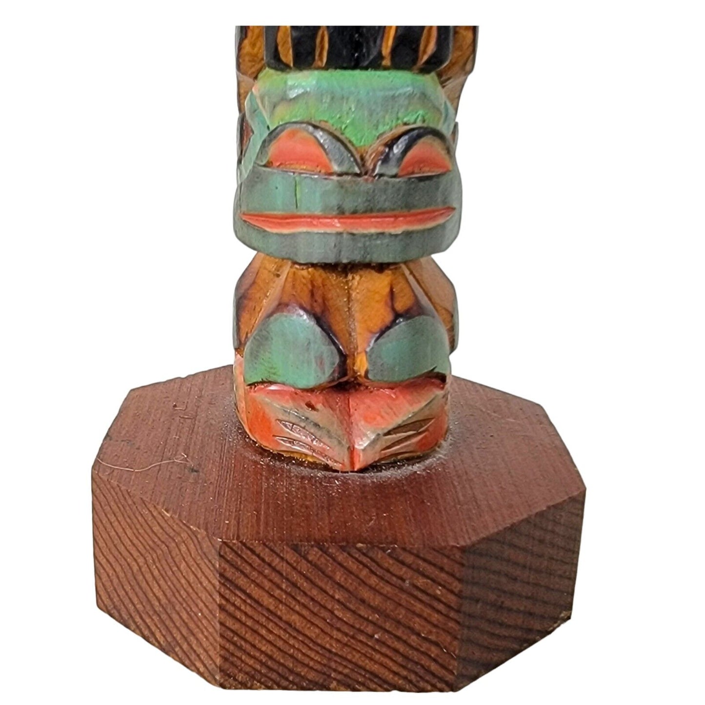 Alaska Black Diamond Hand-Crafted Ray Moore Cedar Totem "Halibut Stew"