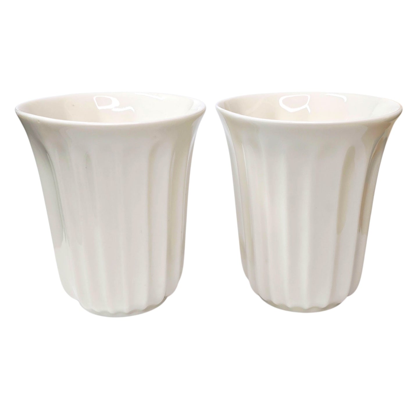 Hotel Chocolat White Cups Set 2 Andrew Wicks Handleless Cocoa Mugs Modern