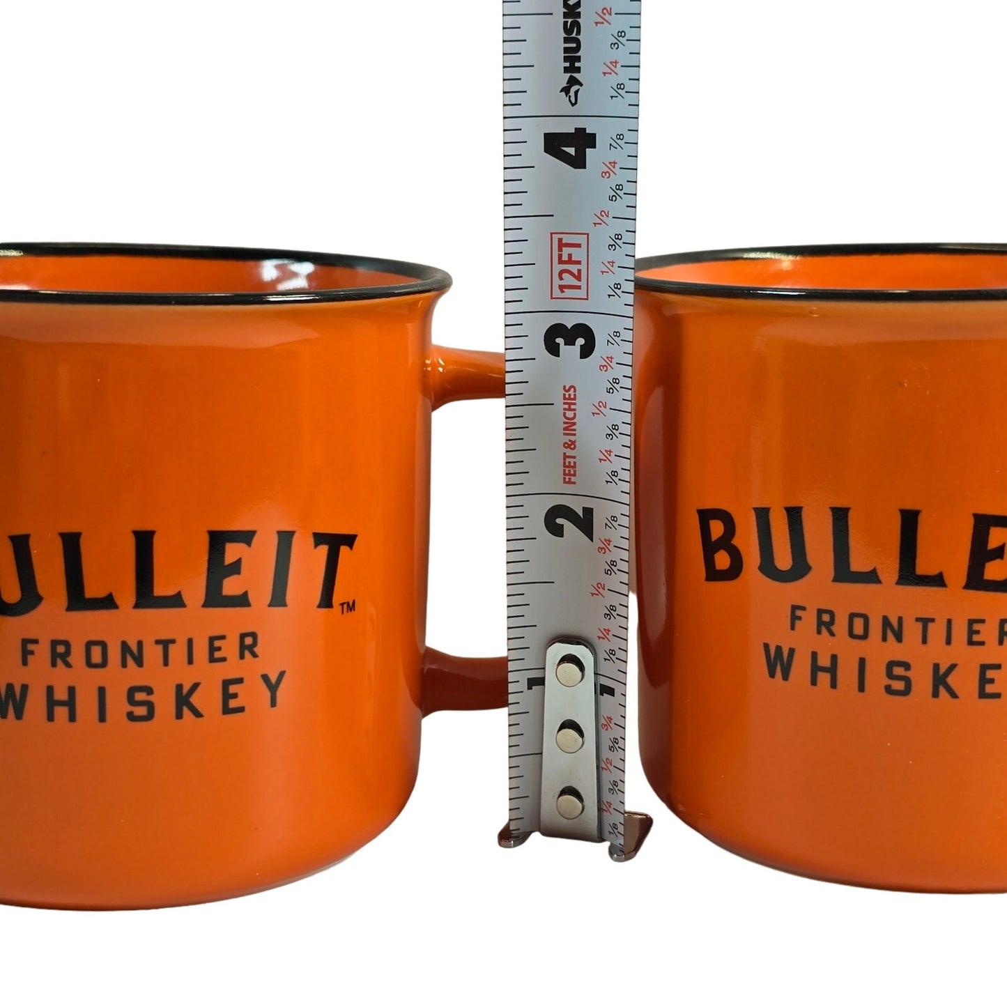 Set of 2 Vintage Bulleit Frontier Whiskey Ceramic Collectible Mugs