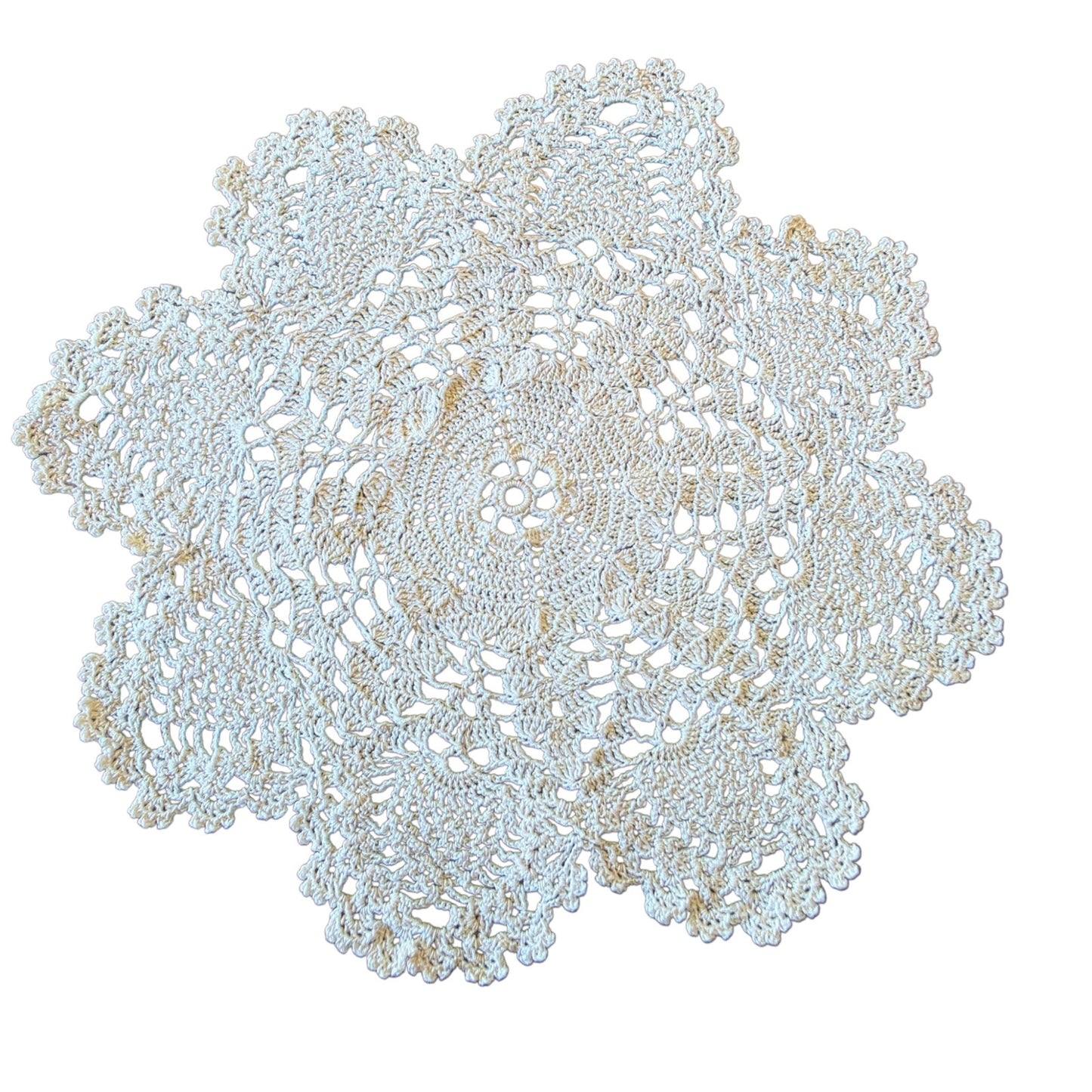 Vintage Crinoline Lady Embroidered Dresser Scarf & Crochet Doily Set Centerpiece