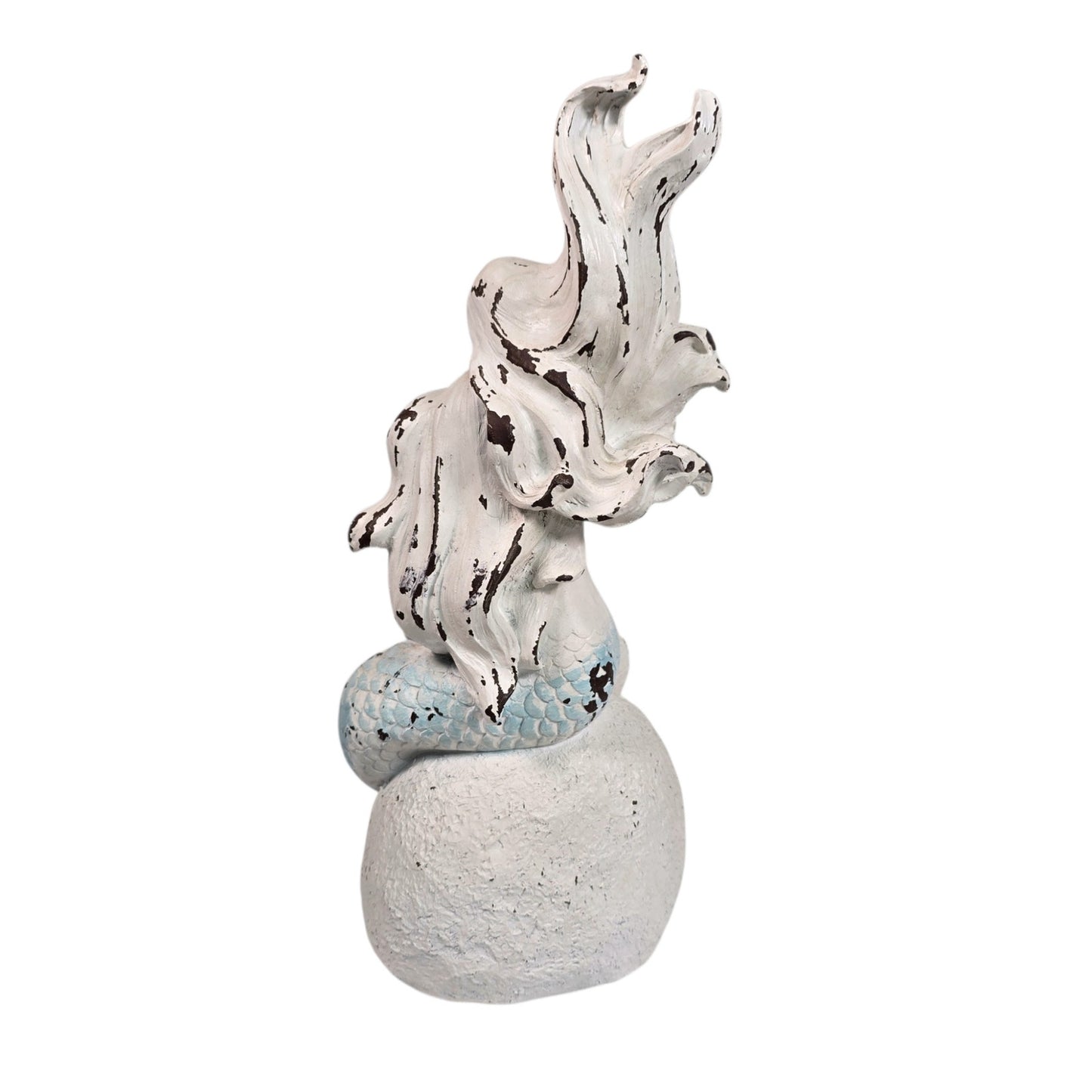 Mermaid Mother Child Figurine Undersea Fantasy Resin Statue Coastal Rustic Beach