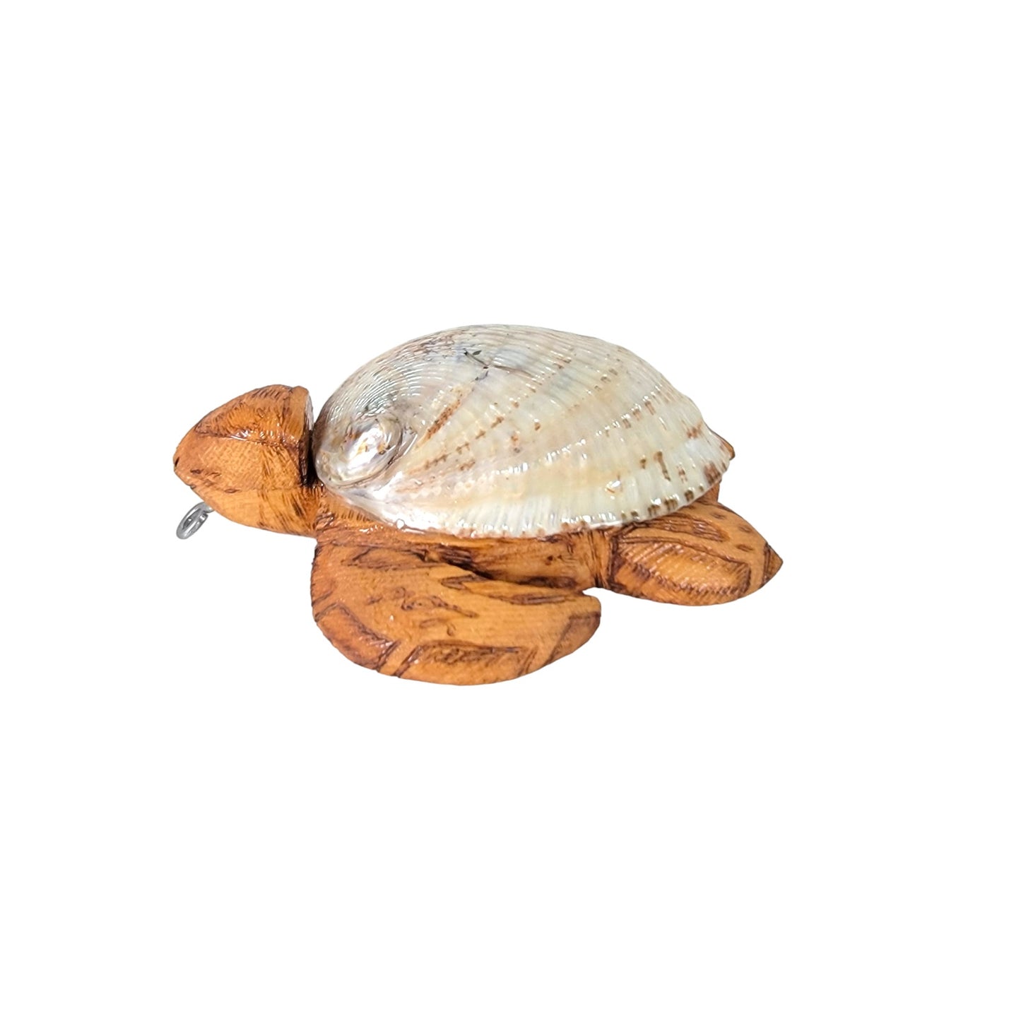 Abalone Shell and Carved Wood Turtle