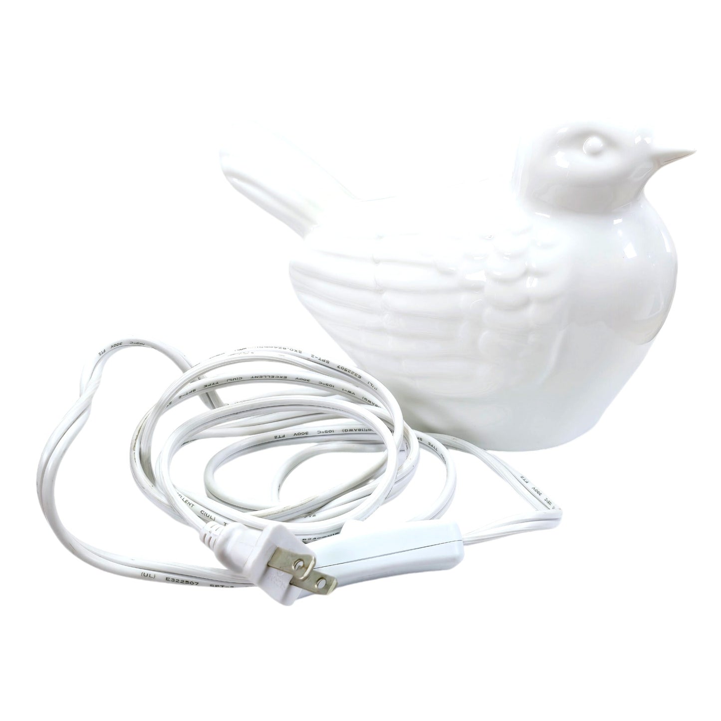 White Dove Bird Corded Night Light 2016 Target, Working Bulb and On/Off Switch Cord, 5.75" H x 8" L