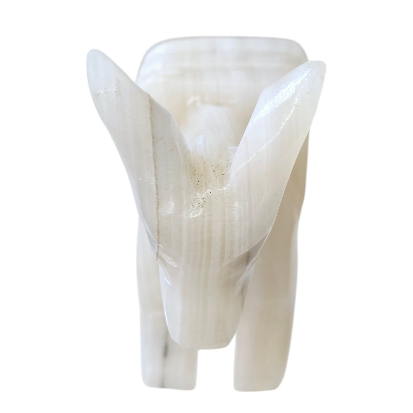 Hand Card White Onyx Burro Mule with Pack Saddle, Donkey, Nativity