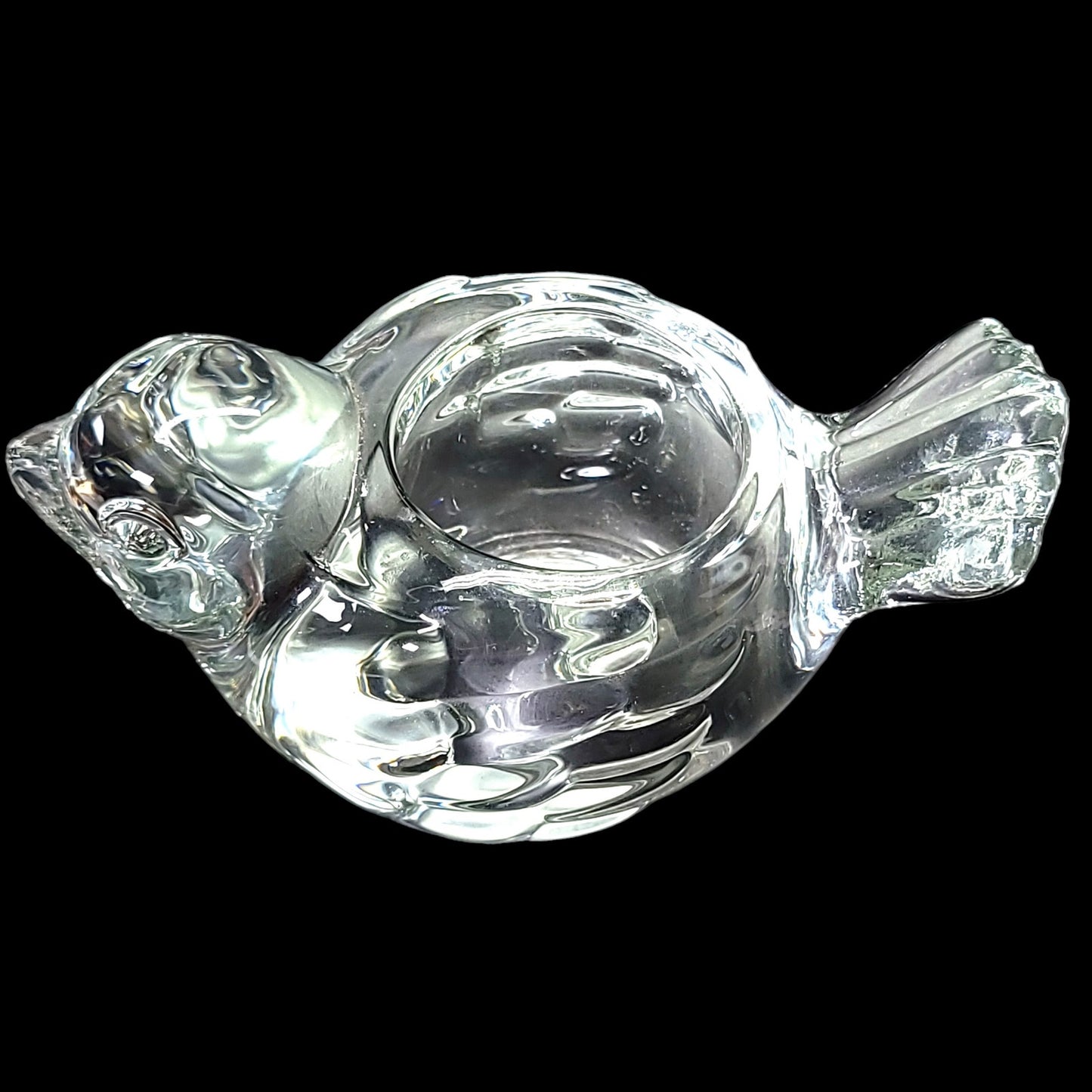 Indiana Glass Bird Votive Candle Holder, Clear Glass Bird 5.5" L