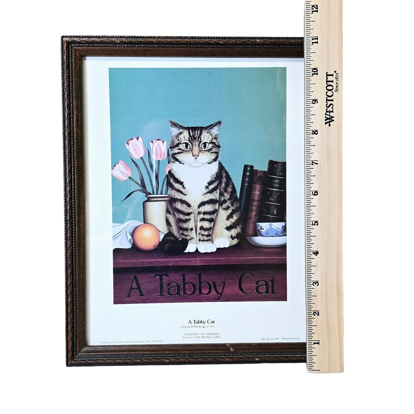 "A Tabby Cat" Framed Print, by Susan Powers 9 x 11"