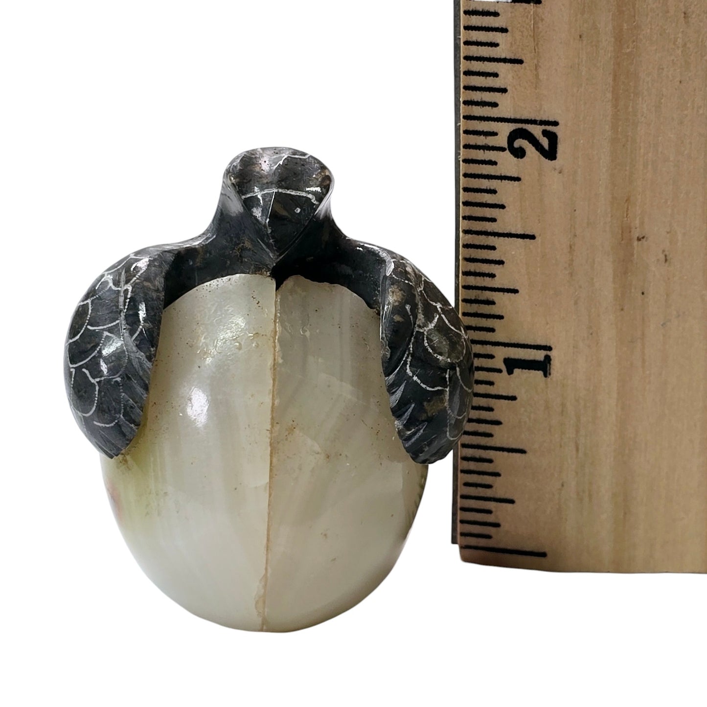 Natural Carved Stone Sea Turtle Egg Figurine Onyx Marble Baby Hatching