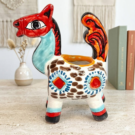 Vintage De Simone Italian Ceramic Horse Figurine Planter Mid Century Pottery