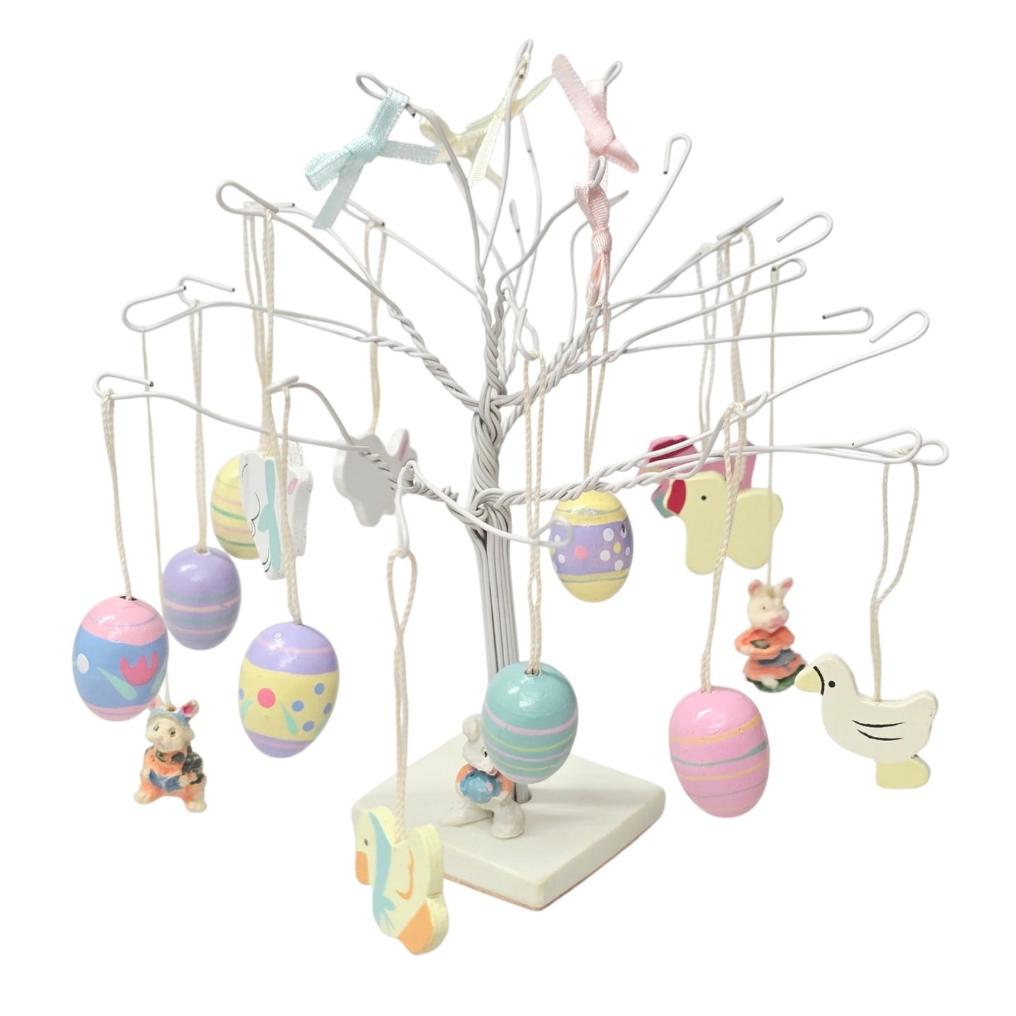 Vtg Tabletop Mini Easter Tree Decor Set - 16 Ornaments -Story of the Easter Tree