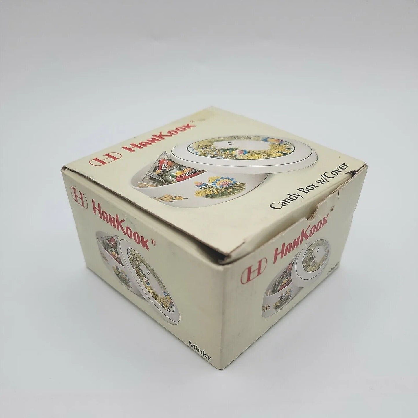 Vintage Hankook Cat Candy Box with Cover "Minky", New in Box, Korea