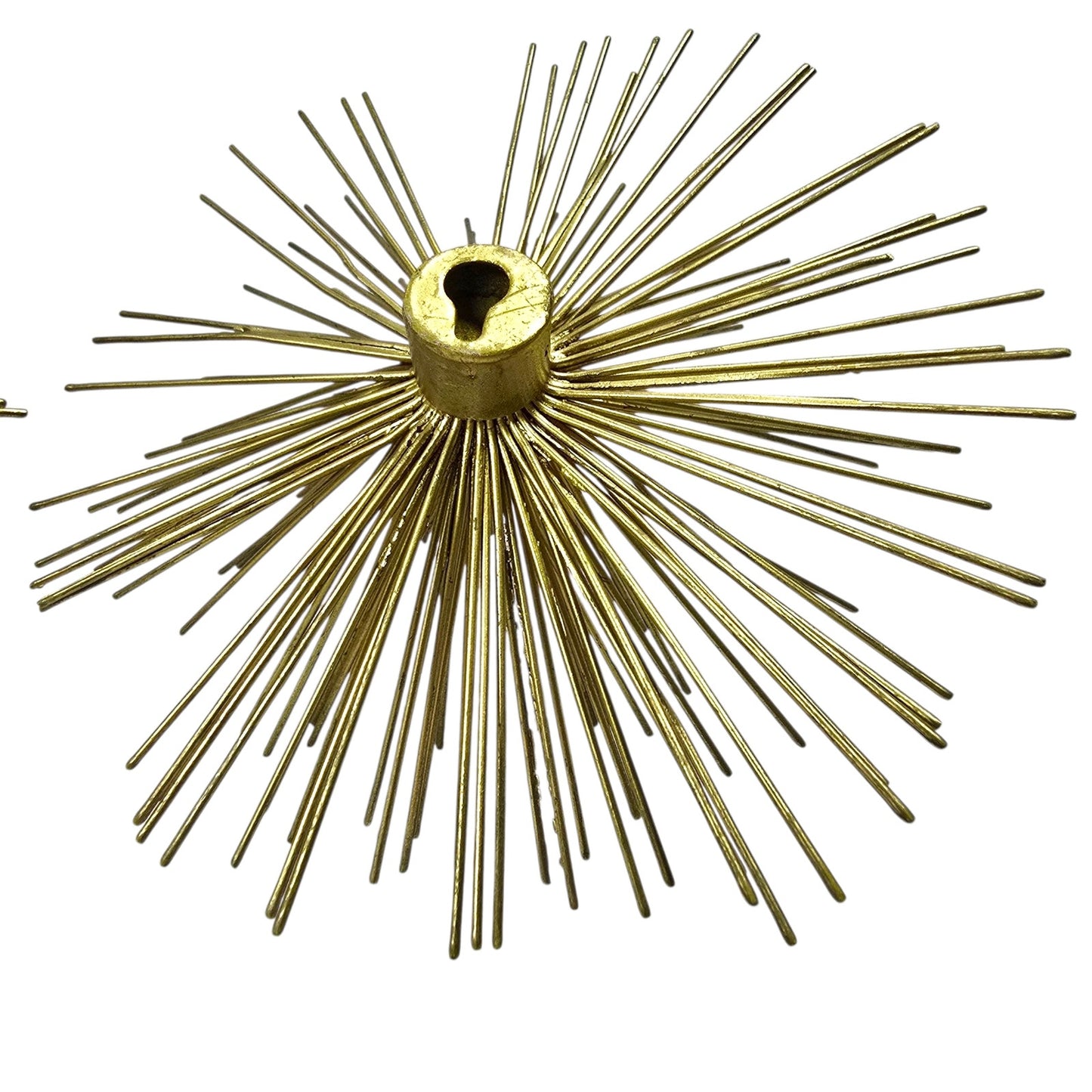 Two's Company Atomic Starburst Wall Art Set of 2 MCM Style Gold Urchin Brass