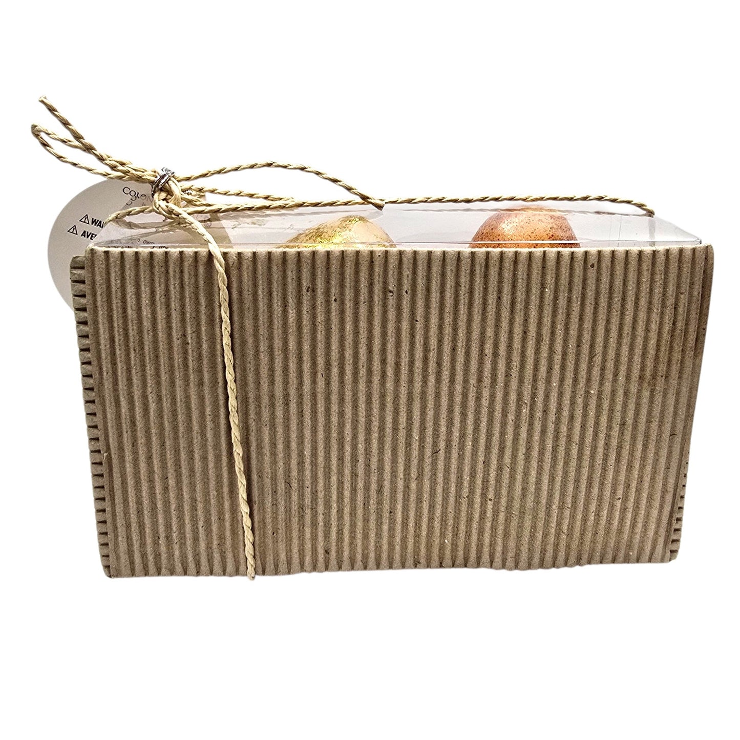 Vtg Illuminated LED Pear Light Set GLO Colonial Candle Gold Foil Fall Decor