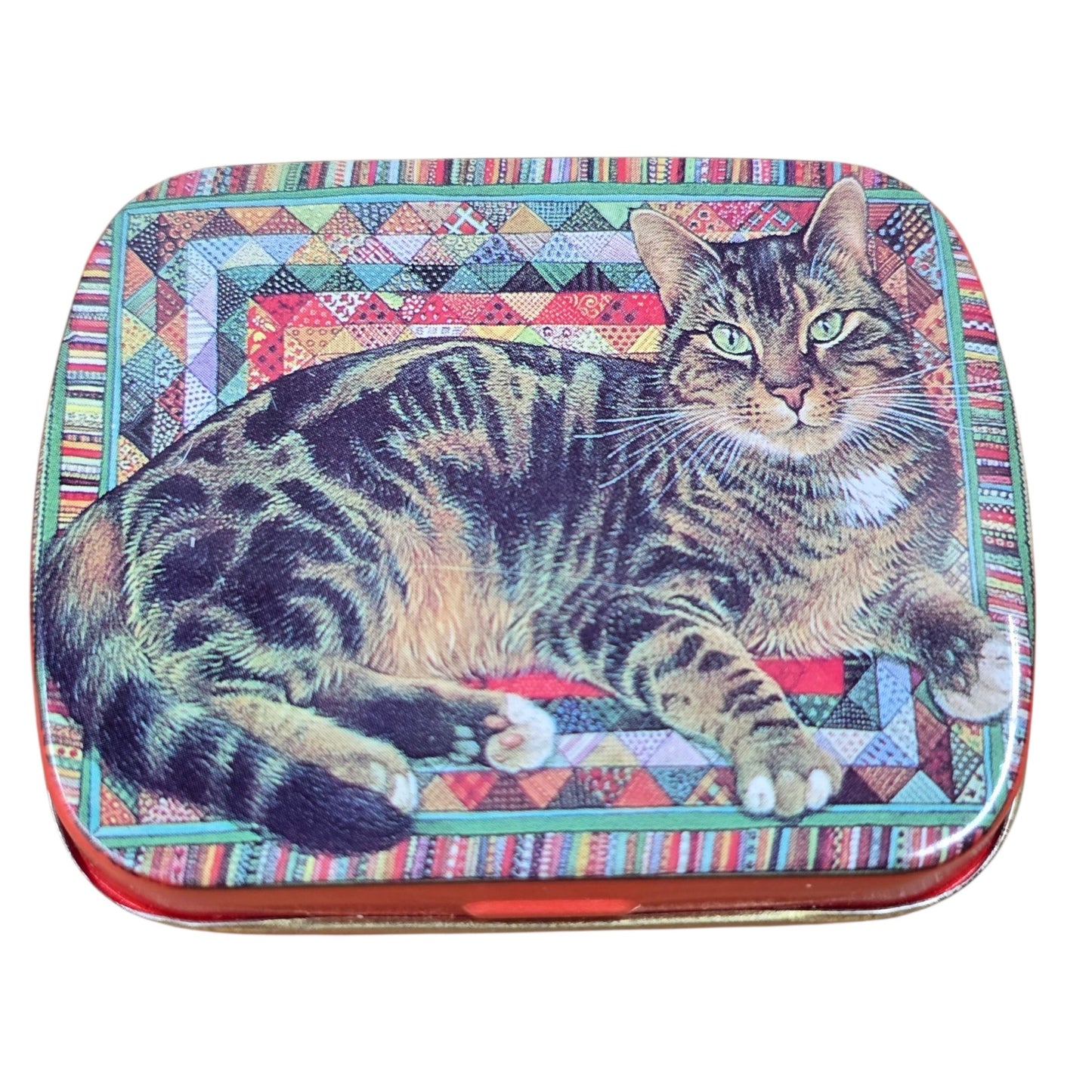 Pair Vintage Cat Tin Boxes Lesley Anne Ivory 1989 Hunkydory England Quilt Art