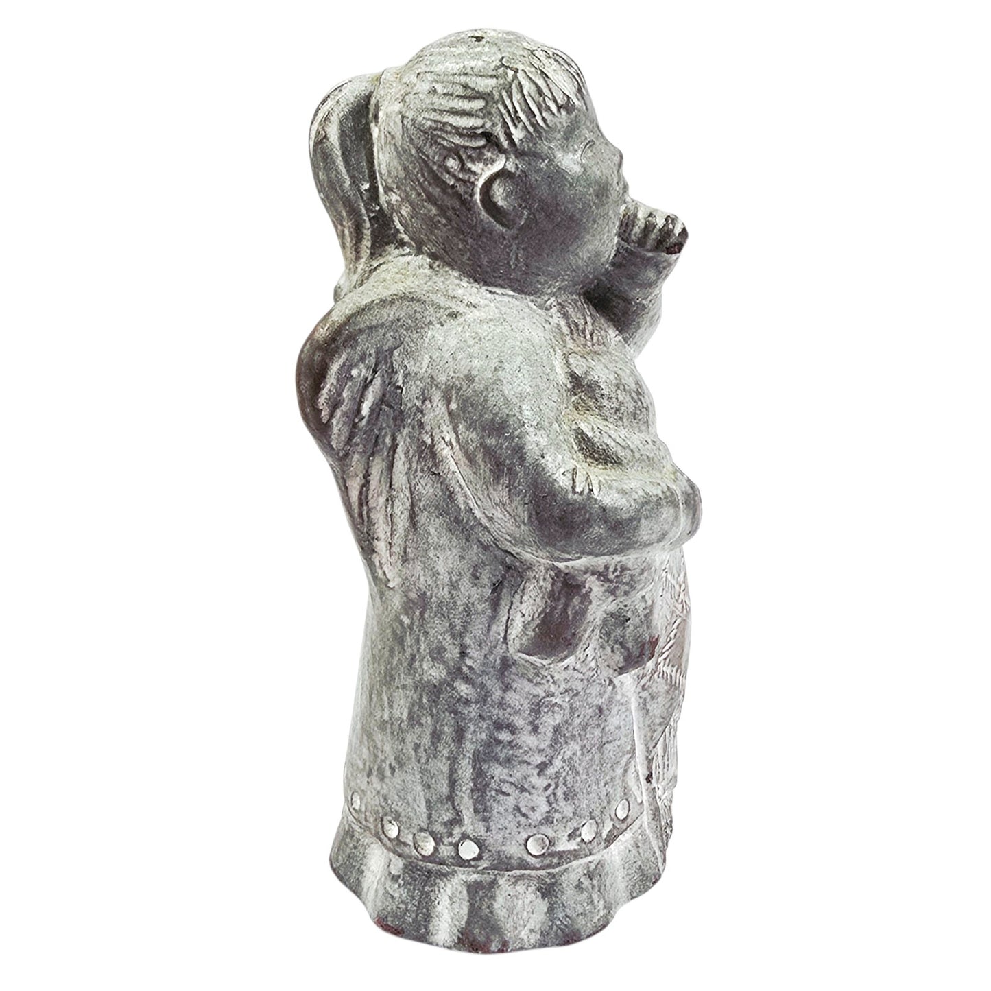 Isabel Bloom Concrete Figurine Girl Angel Teddy Sucking Thumb Yawning '98 Signed