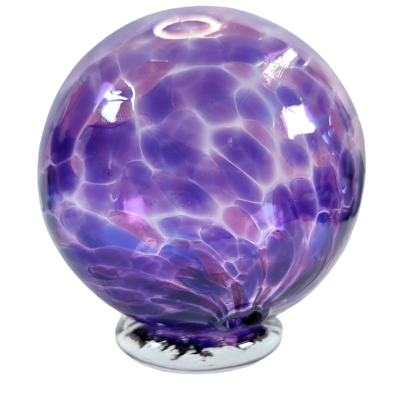 Hand-Blown Glass Wishing Ball, Amethyst Birthstone Ball