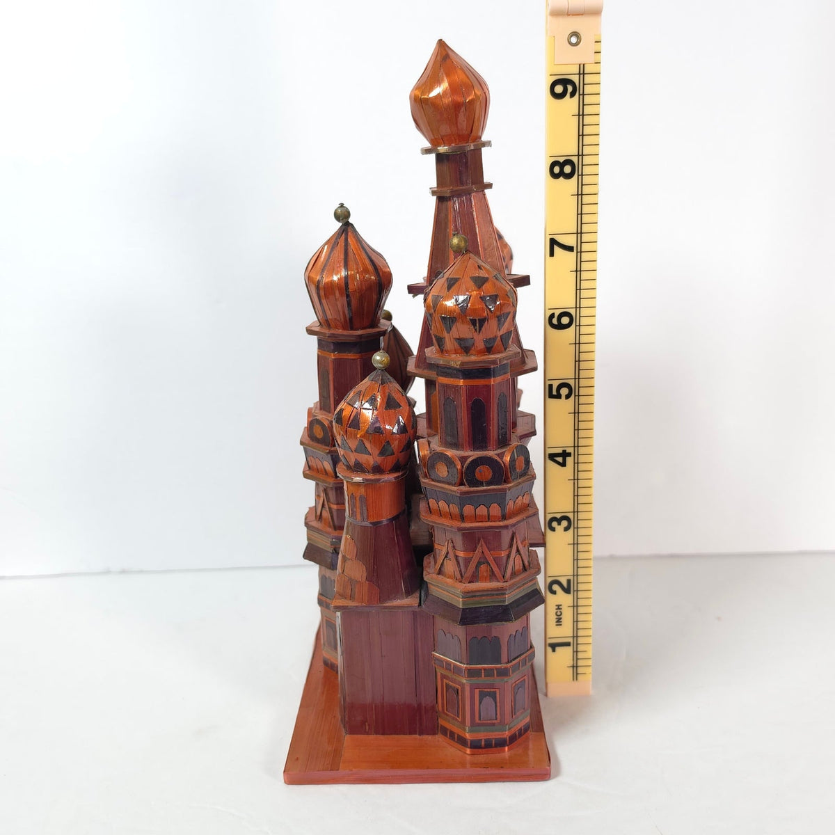 Vintage Saint Basil's Cathedral Straw Marquetry Souvenir Model