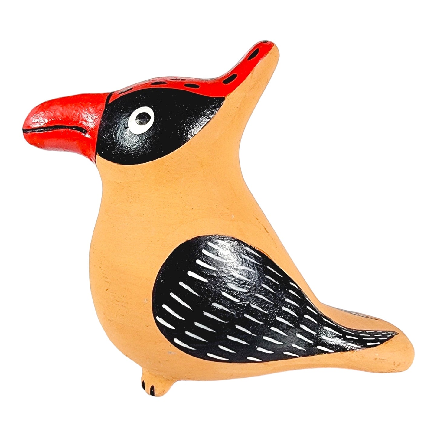 Terra Cotta Woodpecker Tropical Bird, Pottery Bird Figurine, West Elm Nicaragua