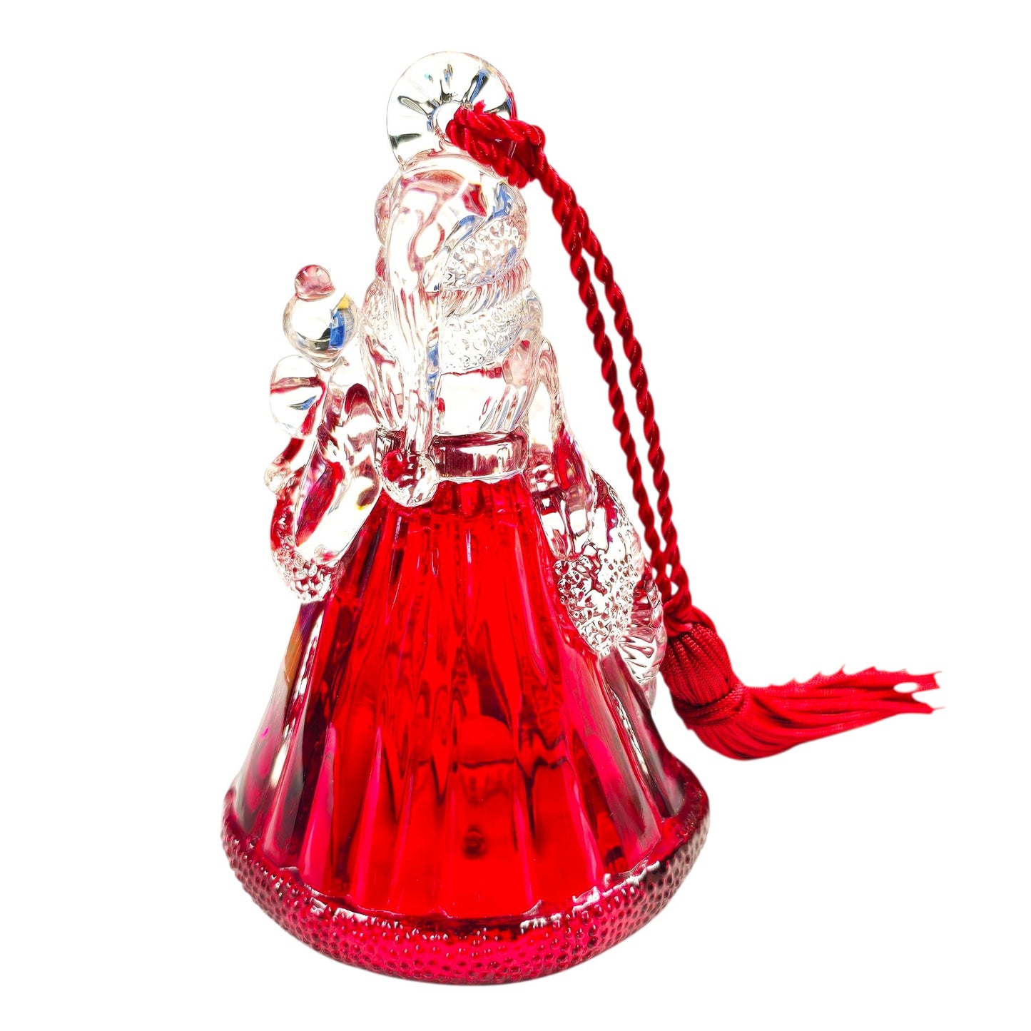 Vintage Marquis by Waterford Red Crystal Santa Bell Christmas Bell Ornament Ltd