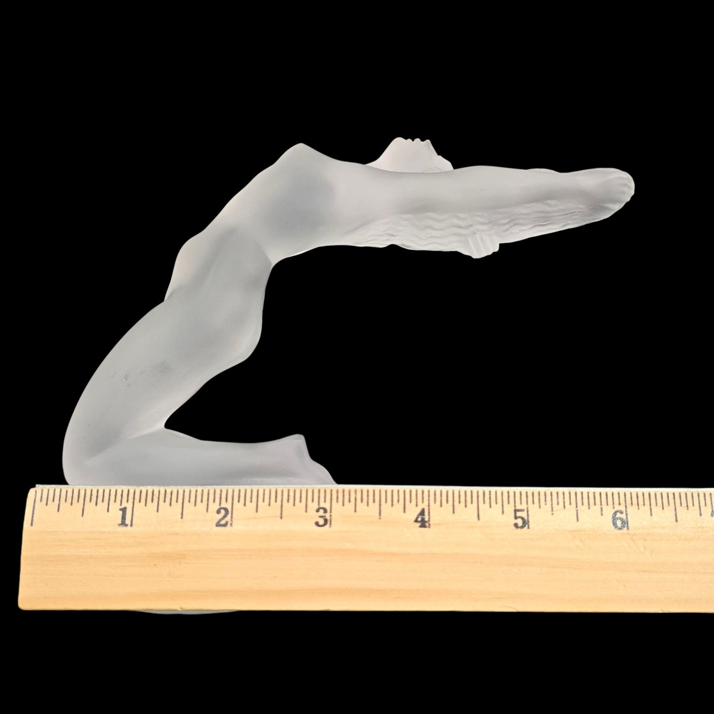 LALIQUE Glass CHRYSIS Nude Female Frosted Crystal Car Mascot Paperweight 1950's
