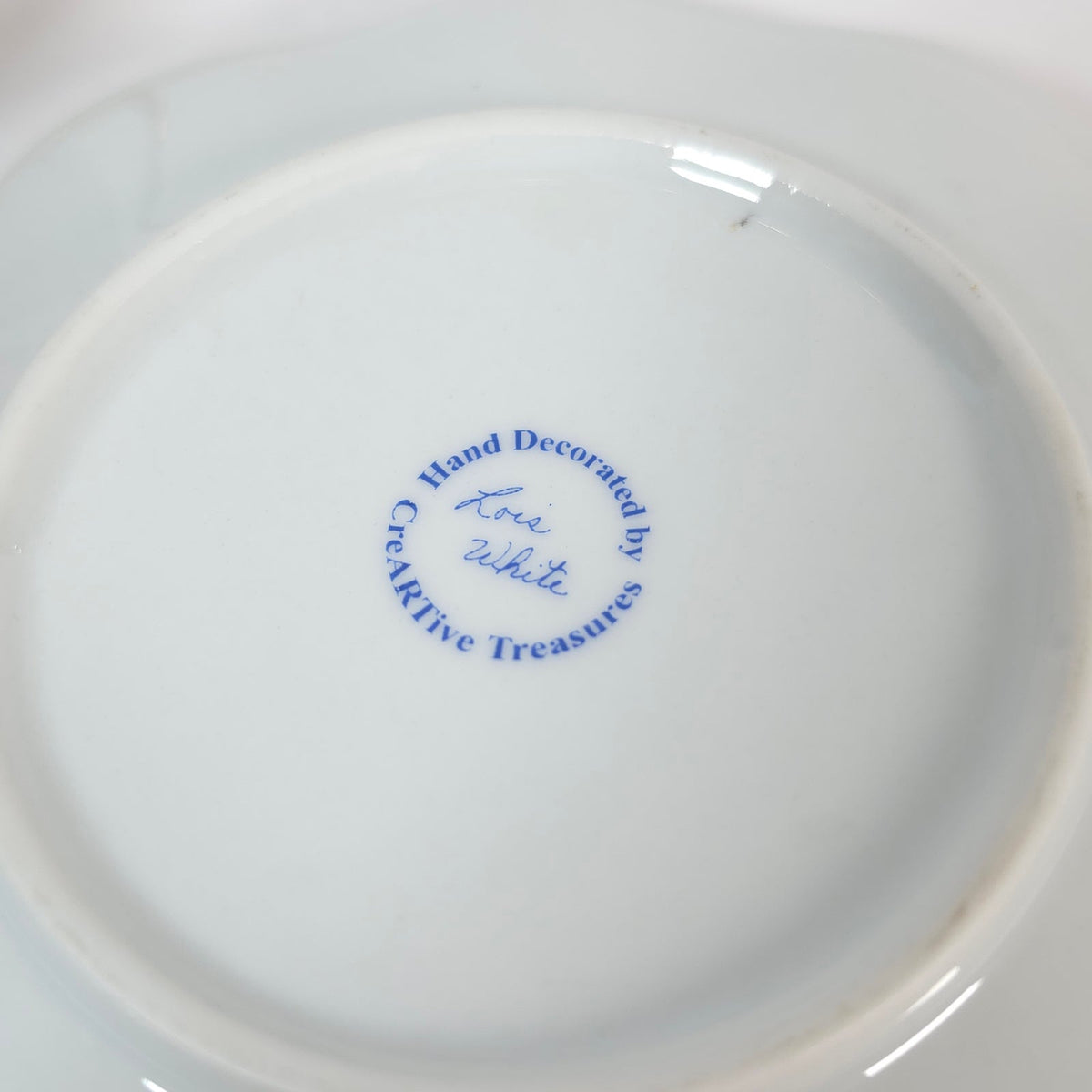 Lois White CreARTive Treasures Christmas Teacup Saucer Spoon Poinsettia