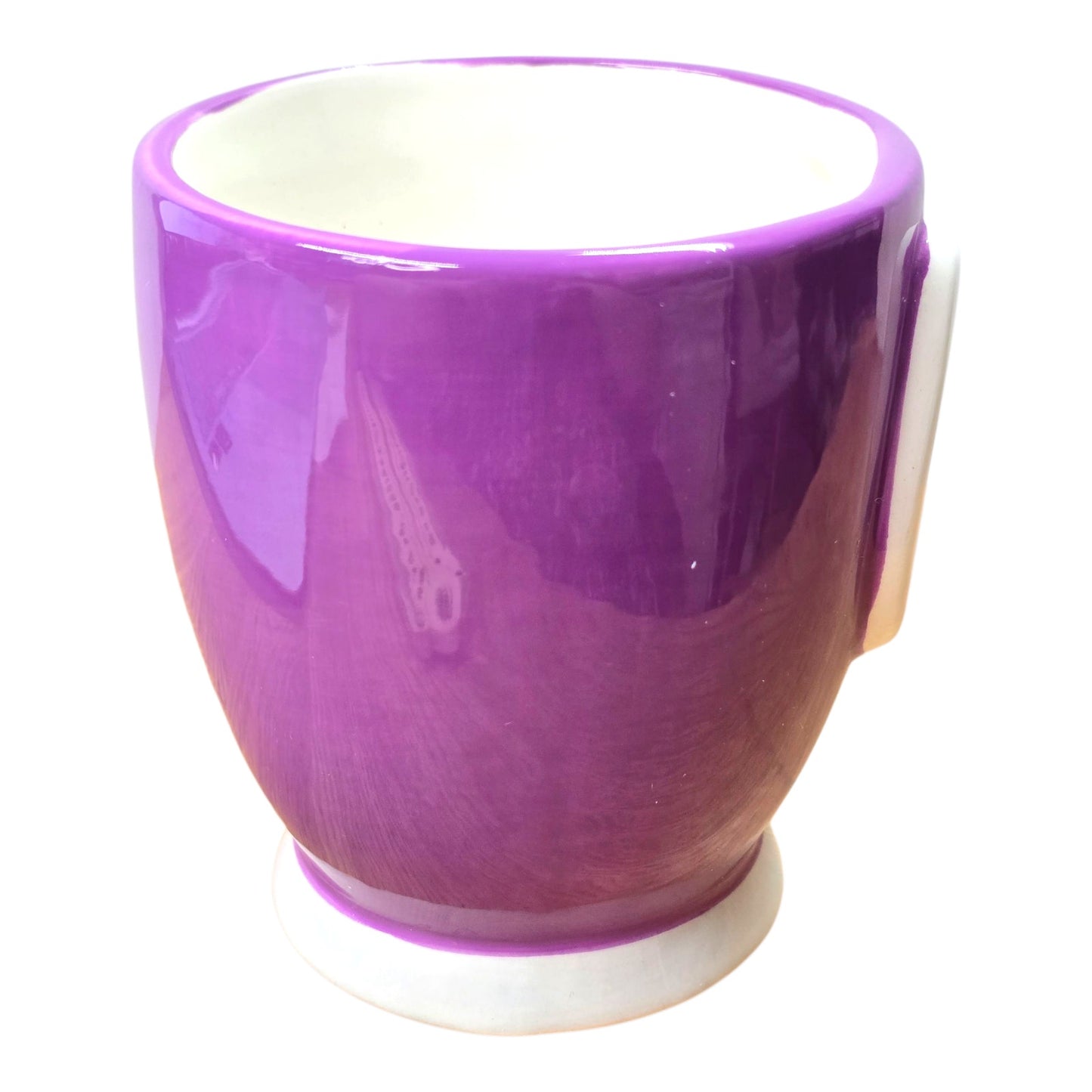 DEI Crazy Cat Lady Coffee Mug Purple Ceramic Novelty Cat Face Cup Collectible