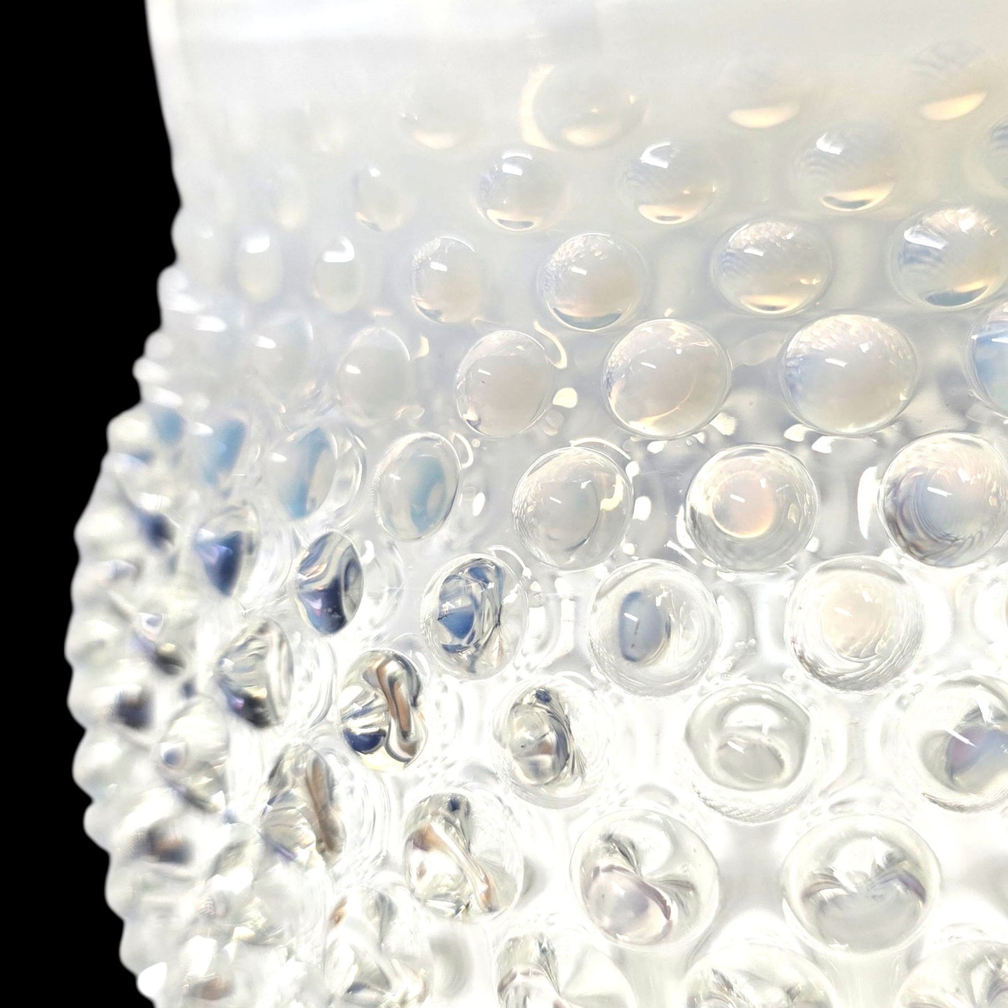 Vtg Fenton Hobnail Opalescent Glass Creamer Pitcher Jug Glowy Handle 5.25" H