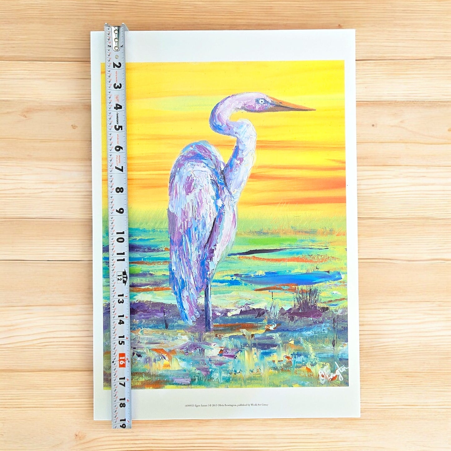 Two 16x12 Egret Bird Art Prints: Egret Sunset I and II, 2015 Olivia Brewington