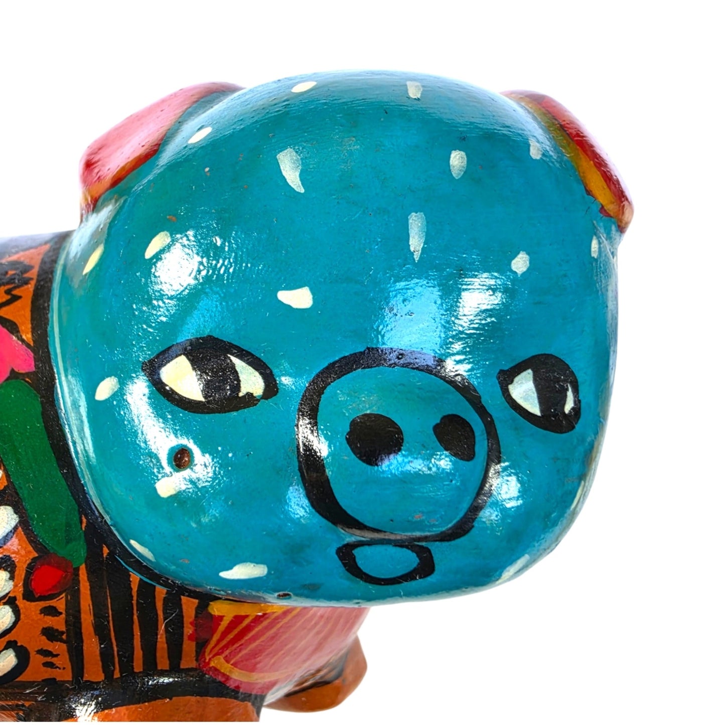 Vtg Mexican Folk Art Piggy Bank & Sombrero Ashtray / Trinket Dish Tonala Pottery