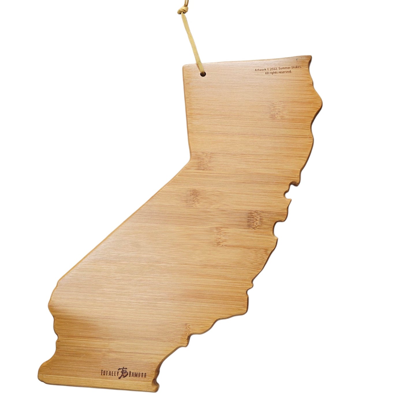 (Reserved for Customer) California Shaped Bamboo Board Summer Stokes Art 2022 Totally Bamboo Brand