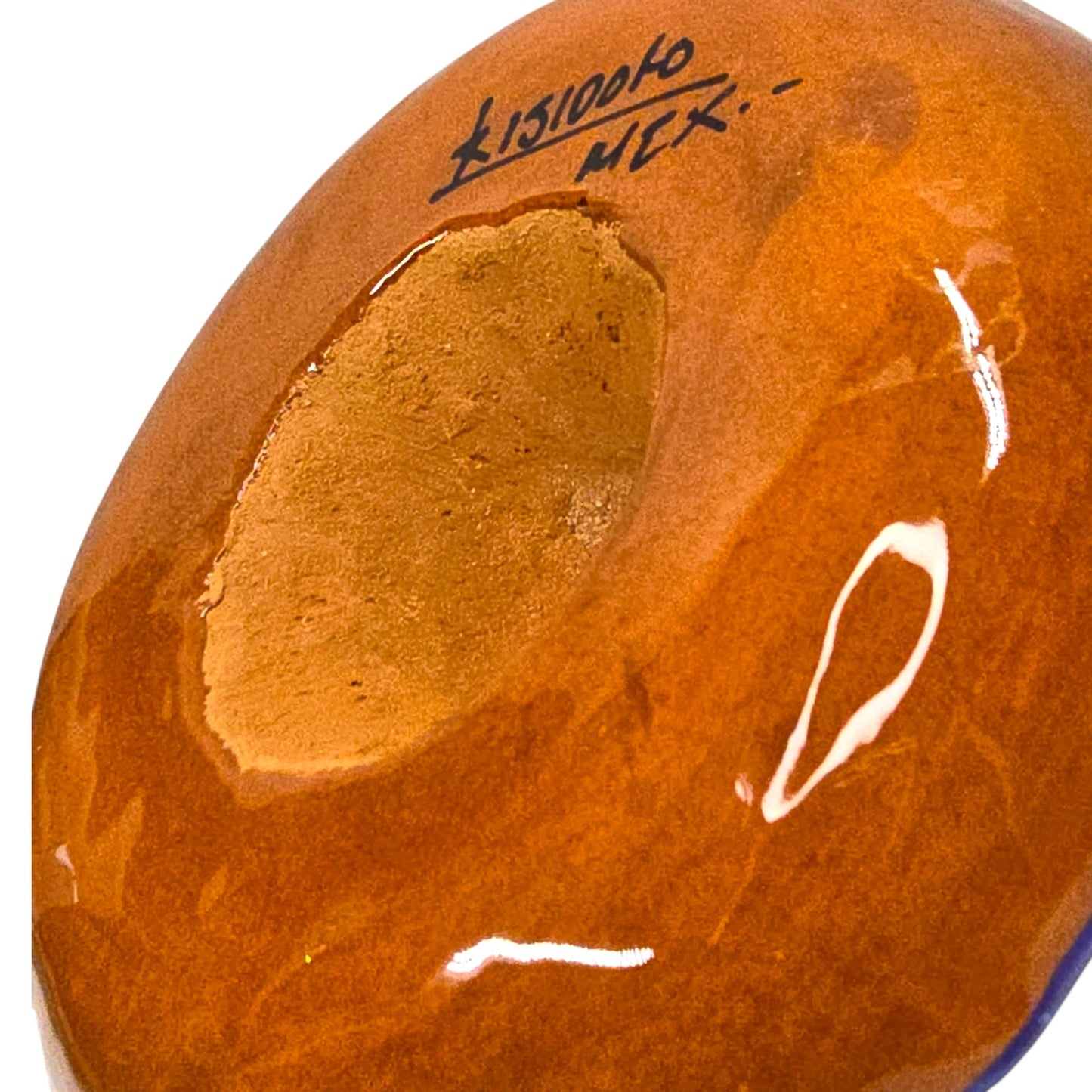 Vtg Mexican Folk Art Sombrero Ashtray Pottery Hand Painted Signed