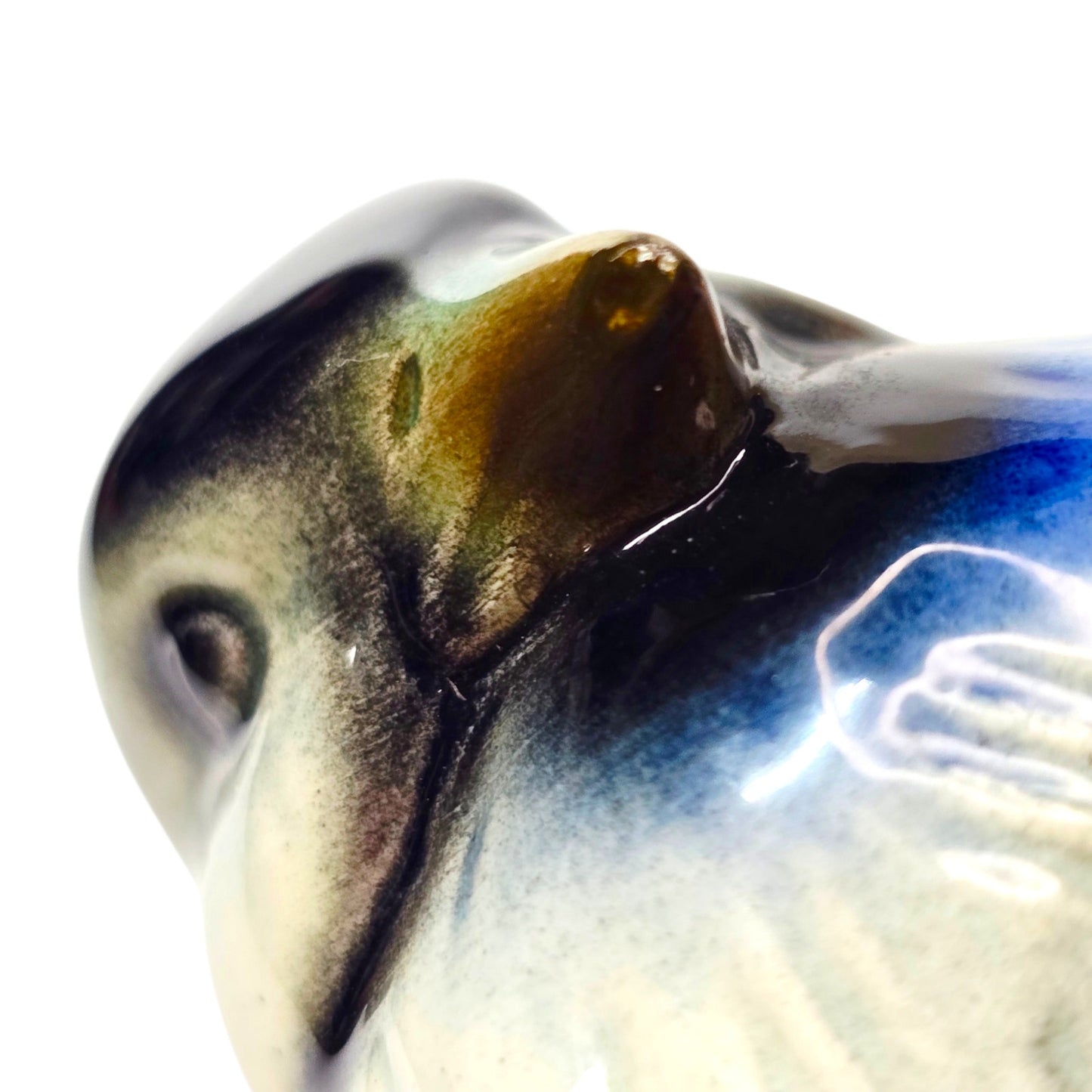 Goebel West Germany CV 74 Blue Headed Sparrow Bird Figurine Porcelain CV74