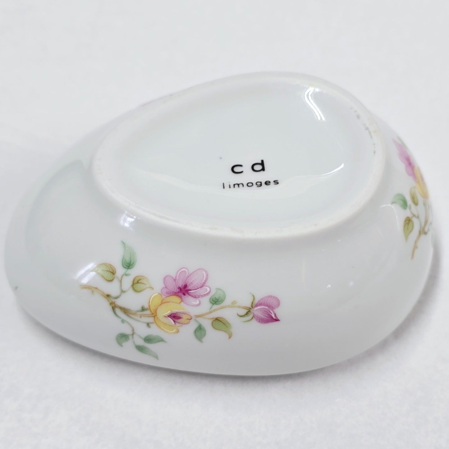 AS IS Vintage Limoges France Egg Trinket Box Lidded Floral, Hairline Fracture and Chip - For Cynthia