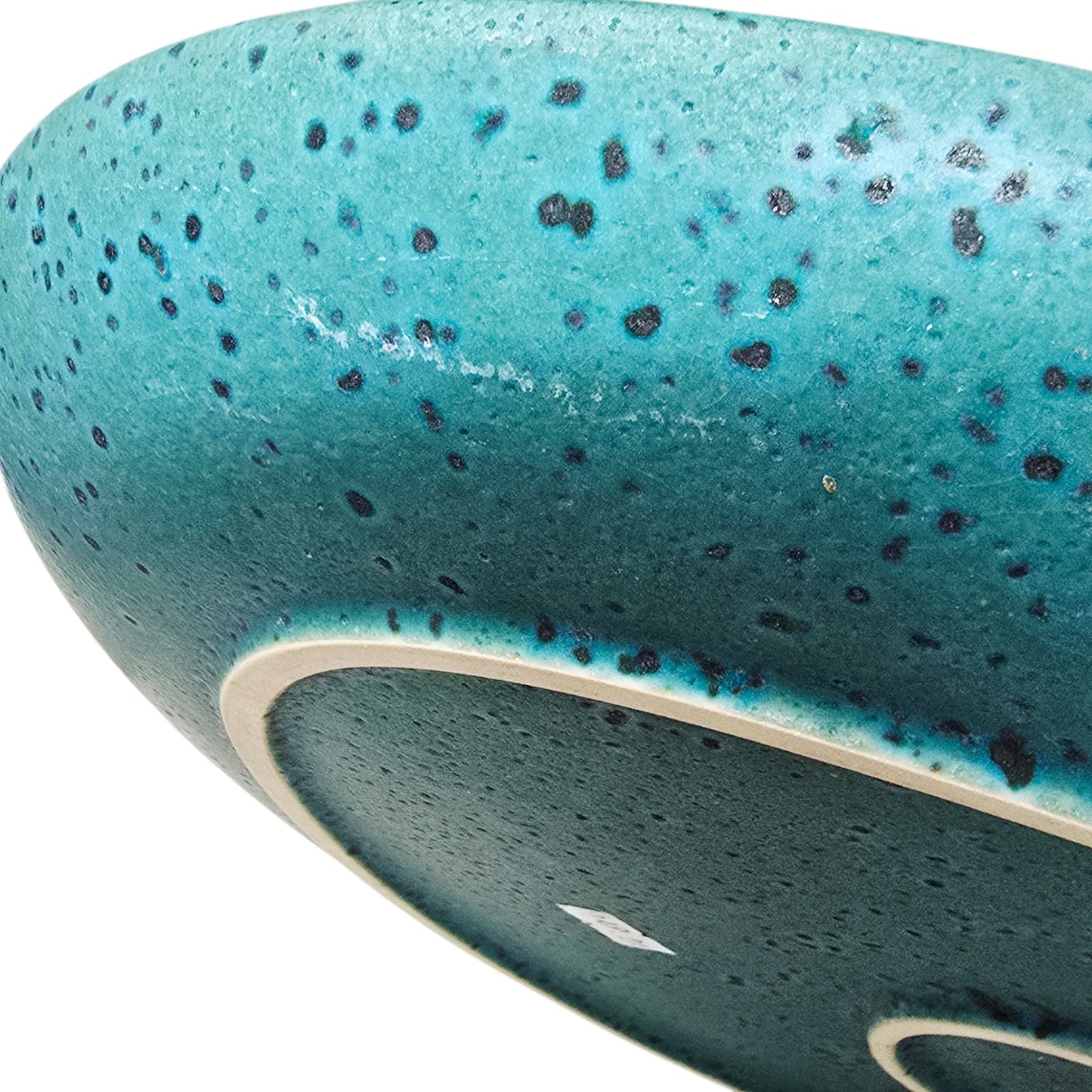 Anthropologie Zoysia Turquoise Speckled Ceramic Oval Platter - 15"