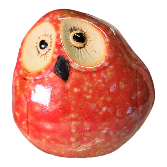 Orphaned Red Speckled Ceramic Owl 😂 3.5" H