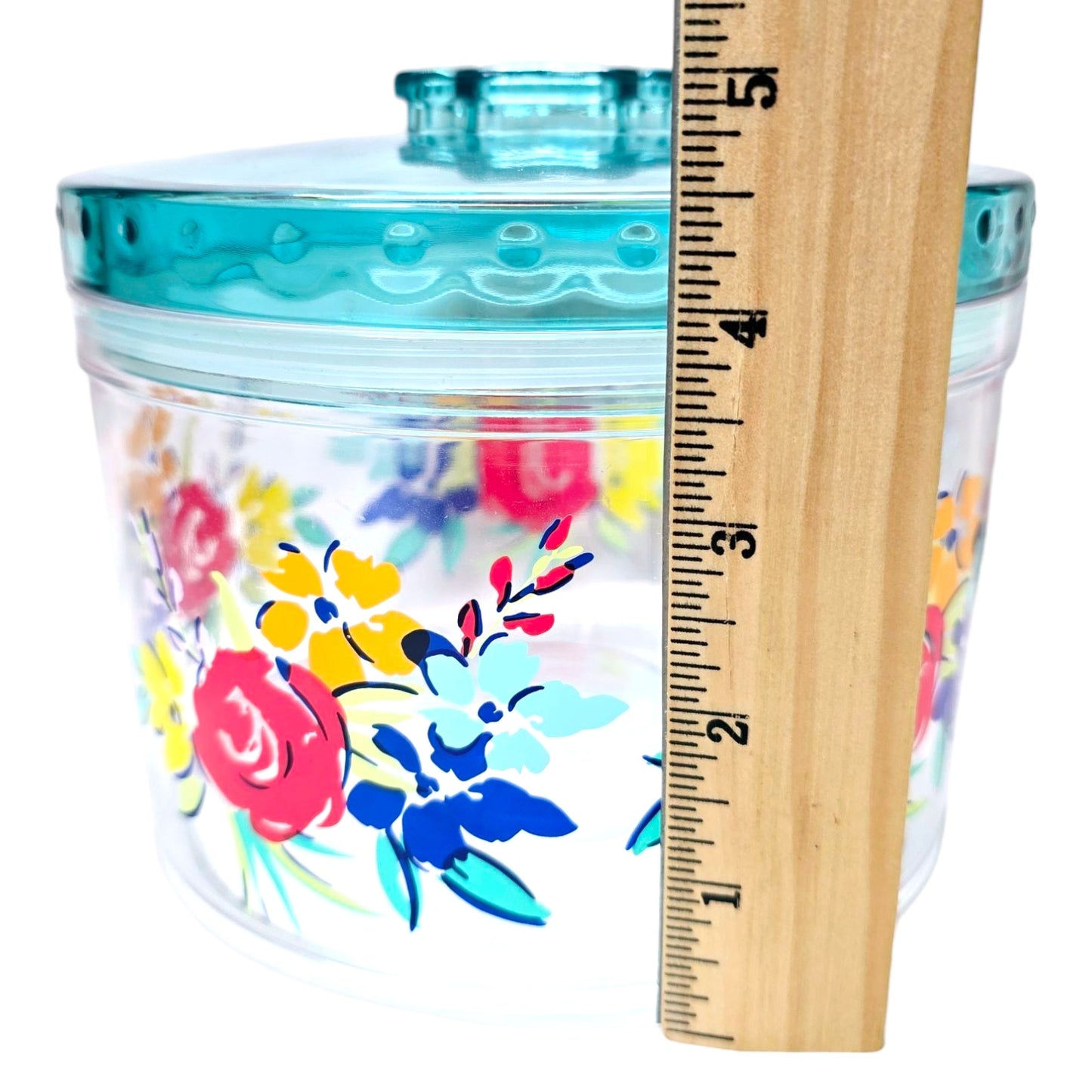 Pioneer Woman Floral Cookie Treat Canister Container Seal Tight, Stackable